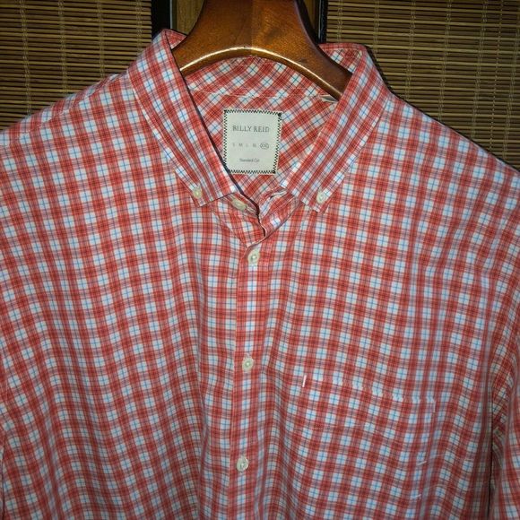 Billy Reid Other - BILLY REID Shirt Button Down PINK WHITE PLAID XXL